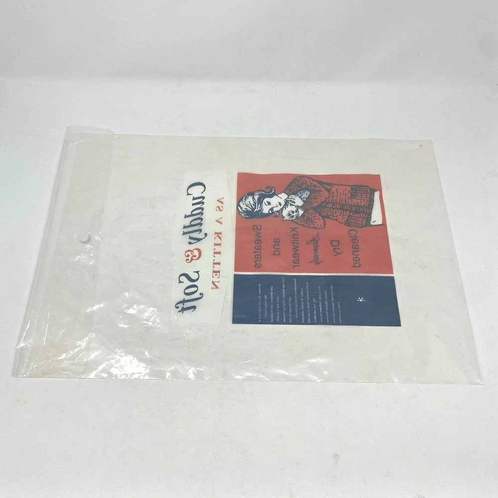 Vintage Cuddly & Soft Plastic Sweater Bag Laundry Dustcovers Dry Cleaner Bag